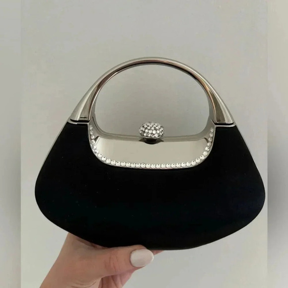 Vintage La Diva Hard Shell Mini Bag with Jeweled Trim - Picture 3 of 9